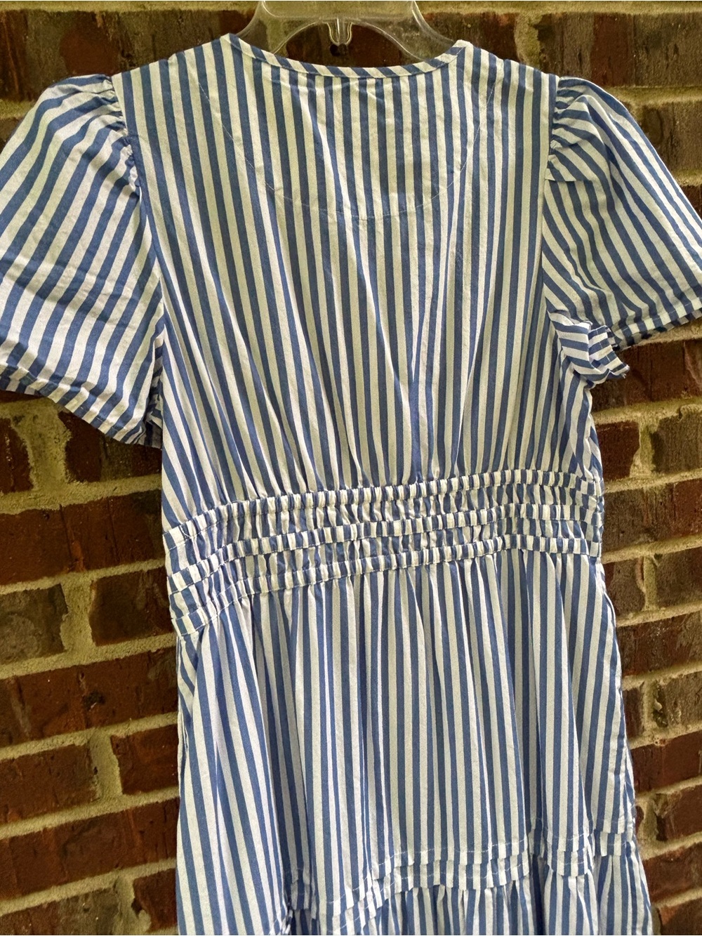 Women’s Quince Blue and White Striped Maxi Dress - Picture 3 of 9